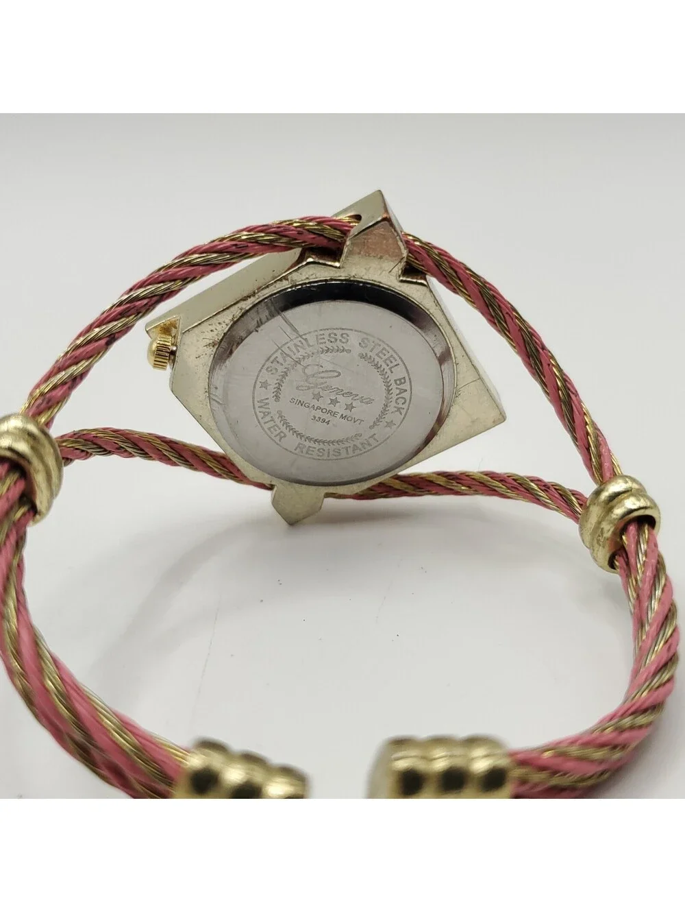 Geneva 3 Star Multicolor Cuff Band Womens Watch 38mm New Battery